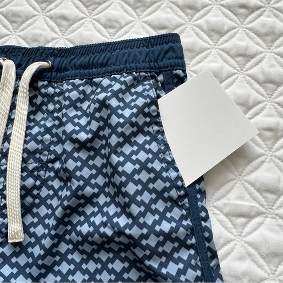 Fair Harbor Kids Anchor Trunk Mist Seaview Swim Trunks Blue White Size M - Picture 2 of 12